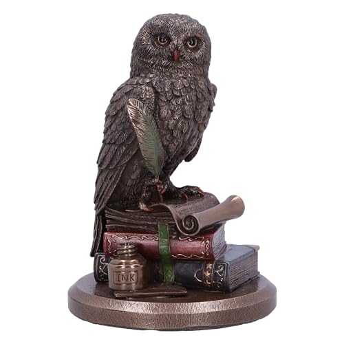Nemesis Now An Owl’s Tale Bronze Figurine 14.5cm - Wise Owl on Books Resin Ornament