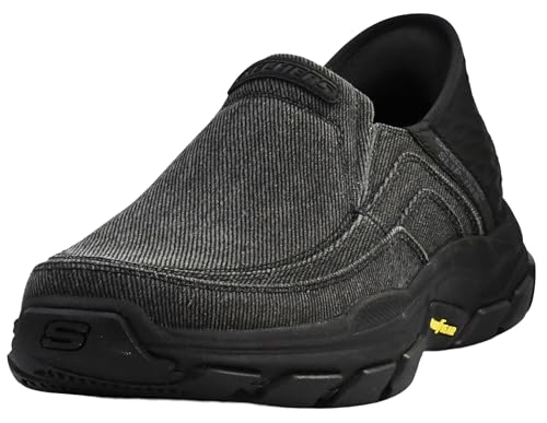 Skechers Men's Respected-Holmgren Slip-in Loafer, Black/Black, 11 M US