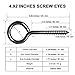 YGAOHF 5 Inch Eye Hooks Screw in Heavy Duty, 500 LBS Capacity, Large Stainless Steel Eye Hooks for Hanging, Black Eye Bolts for Indoor & Outdoor Heavy-Duty Applications