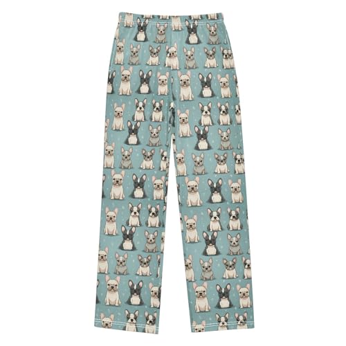 ALAZA Cute French Bulldog Pajamas Bottoms with Pockets Comfy Pjs Sleepwear Elastic Waistband Pajamas Pants Lounge Pants