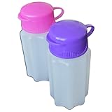 Handy Housewares Spill-Proof Flip-Lid Mini Salt & Pepper Shakers | Compact Durable Plastic Travel Spice Dispenser Set for Lunch Bags, Camping & Outdoor Cooking | Pink and Purple (1 Pair)