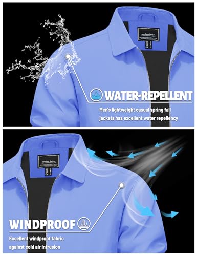 Image of TACVASEN Mens Lightweight Windbreaker Full Zip Up Laydown Collar Jackets Light Casual Coat with Zip Pockets