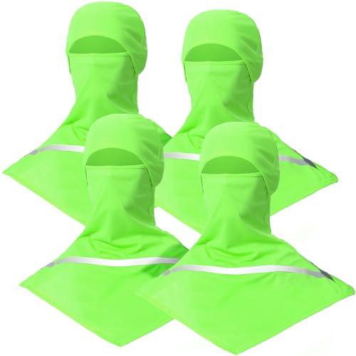 Image of Seematn 4 Pcs Balaclava Sun Men Face Mask UV Protection with Reflective Strip for Construction Work Neck Covers Summer