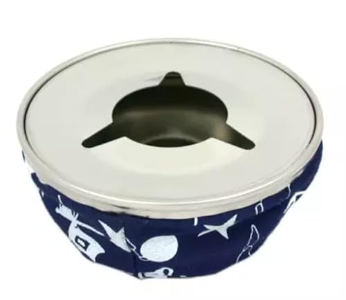 Posacenere antivento per barca,camper in acciaio inox con sabbia all'interno (Blu)