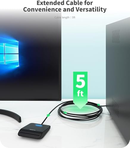 Lecteur de carte PIV USB C compact et indicateur LED AKERU - 4