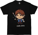 Walking Dead Bad Ass Daryl Chibi T-Shirt, Medium Heathered Green