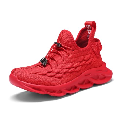 Image of JMFCHI Boys Girls Kids Sneakers Knitted Mesh Running Tennis Athletic Shoes | Breathable,Lightweight,Comfortable,Non-slip,Easy wear,Casual fashion,Indoor outdoor,Gym sport,Daily play,Little /Big Kid