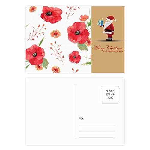 Cartes postales coquelicot et fleurs aquarelles (Lot de 20)