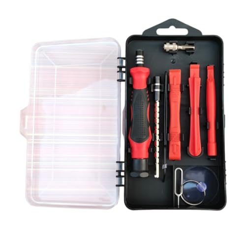 Image of 115-in-1 Precision Magnetic Screwdriver Set with Storage Case | Professional Multi-Bit Repair Tool Kit for Laptop, Mobile, PC, Watch, Eyeglasses, Gaming Console & Electronics (Red)