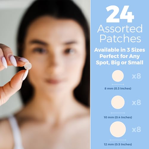 Acne Absorbing Covers - Hydrocolloid Acne Care Bandages (24 Count) Three Universal Patch Sizes, Acne