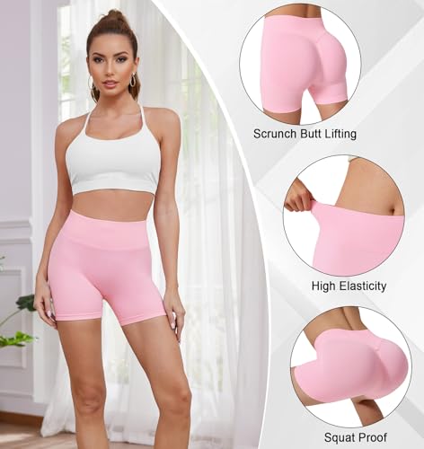 Womens Workout Gym Impact Shorts Seamless Hidden Scrunch Butt Lifting Yoga Shorts with High Waisted Tummy Control2