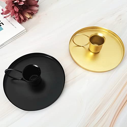 2Pcs Iron Candlestick Holder Metal Taper Candle Holders Single Head Candlestick Holder Stand Retro Chamberstick Holders Christmas Candle Stick Simple Table Decoration for Wedding Dinning Bar (Black) - Image 3