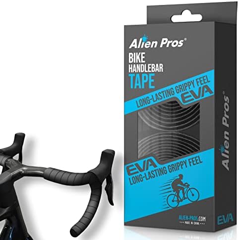 ALIEN PROS Bike Handlebar Tape EVA (Set of 2) Black - Enhance Your Bike Grip with These Bicycle Handle bar Tape - Wrap Your Bike for an Awesome Comfortable Ride (Set of 2, Black)