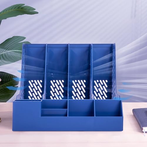 Porte-revues de bureau anti-désordre avec 4 compartiments de tri verticaux - 5