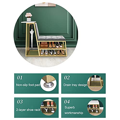 Tabouret à chaussures robuste en métal pour entrée raffinée - 8