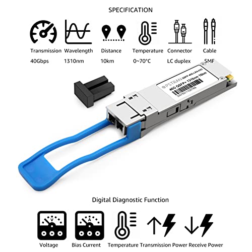 Image of 40GBASE-LR4 QSFP+ Optical Transceiver Module Compatible with HPE H3C JG661A 40G QSFP+LR4 SMF 1310nm 10km LC DOM