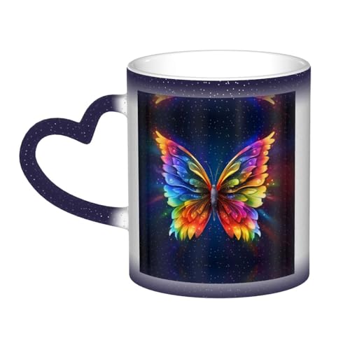 Rainbow Butterfly - Taza mágica sensible al calor de 325 ml, una experiencia de bebida que cambia de color con la temperatura Rainbow Butterfly - Taza mágica sensible al calor de 325 ml, una experiencia de bebida que cambia de color con la temperatura