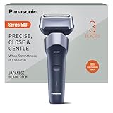 Panasonic Series 500 ES-ERM3FV503 3-Klingen Nass- & Trockenrasierer, wiederaufladbar, japanischer Edelstahl, 10D flexibler Scherkopf, IPX7, USB-C-Ladefunktion, Violett