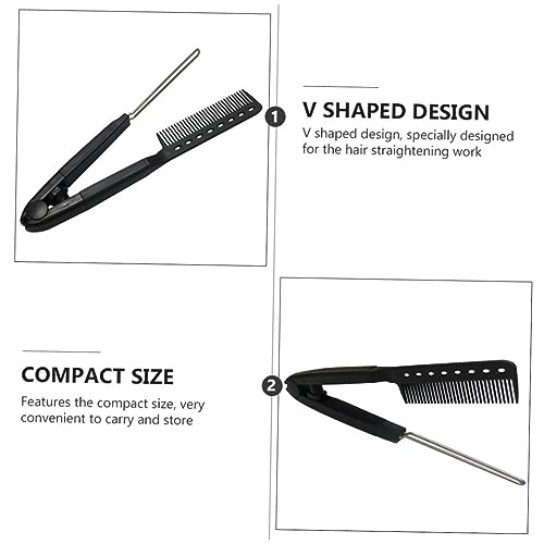 MERRYHAPY 2 piezas Peine alisador de cabello con forma, cepillo para peinado con calor, para alisado rápido, peine portátil para uso en el hogar miniatura 3