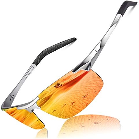 LINVO Mens Sports Polarized Sunglasses UV Protection Ultralight Al-Mg Frame Driving Fishing Sun Glasses Cover