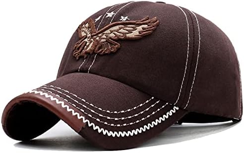 Enwokran Baseball Cap Embroidered Eagle for Men, Unisex Adjustable Causal Motor Hat Fahion Coton Trucker Hat, Hip Hop Dad Hat