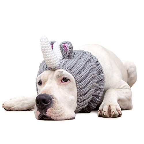 Zoo-Snoods-Rhino-Costume-for-Dogs-and-Cats-Large-Warm-No-Flap-Ear-Wrap-Hood-for-Pets-Dog-Outfit-with-Horn-for-Winters-Halloween-Christmas-New-Year-Soft-Yarn-Ear-Covers-Grey - Cucciolini Doodles   Zoo-Snoods-Rhino-Costume-for-Dogs-and-Cats-Large-Warm-No-Flap-Ear-Wrap-Hood-for-Pets-Dog-Outfit-with-Horn-for-Winters-Halloween-Christmas-New-Year-Soft-Yarn-Ear-Covers-Grey