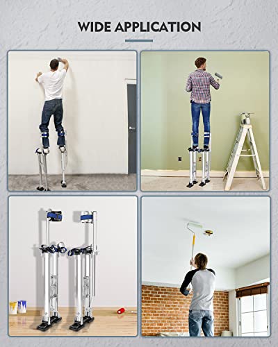 Échasses réglables pour cloisons sèches pour adultes, construction en aluminium léger, idéal pour les travaux au plafond et les tâches de coupe élevée