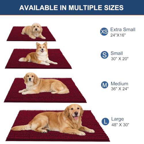 Image of OLANLY Dog Door Mat for Muddy Paws 24x16, Ultra-Absorbent Chenille Mud Mat