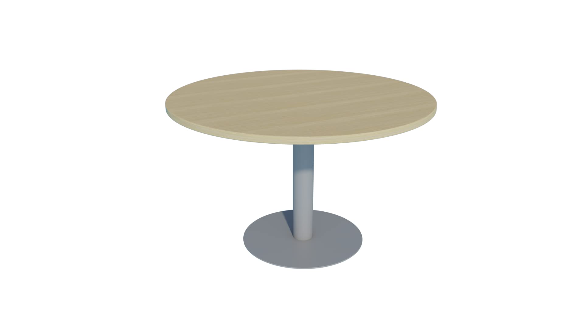 Mesa de Reuniones, Redonda, Haya. 100Ø. con Base Cilíndrica.