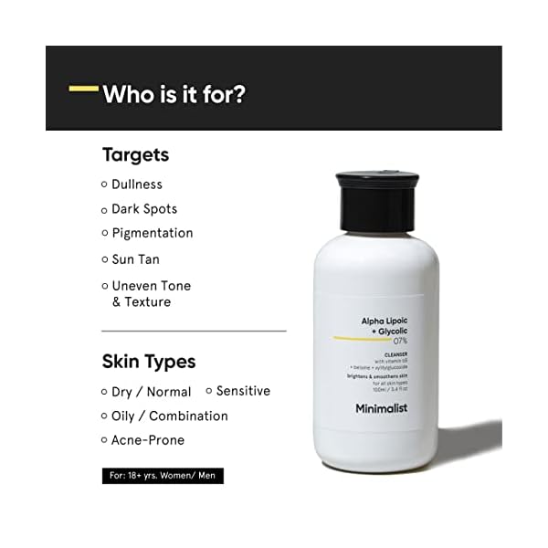 Minimalist 7 ALA & AHA Brightening Face Wash with Vitamin B5 For