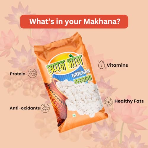 Image of Chappan Bhog Platinum Makhana 100g | 6+ Suta Jumbo Foxnuts (Phool Makhana) | Premium Raw Makhana (Lotus Seeds) | High Protein, Gluten Free Healthy Snack | Ready to Eat | Fasting and Evening Diet Snack