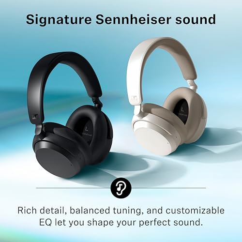 Image of Sennheiser ACCENTUM Wireless Bluetooth Headphones - Hybrid ANC Noise Cancelling, 50‑Hour Battery, Lightweight Over‑Ear Design, Clear Calls, Travel & Work Headset, White