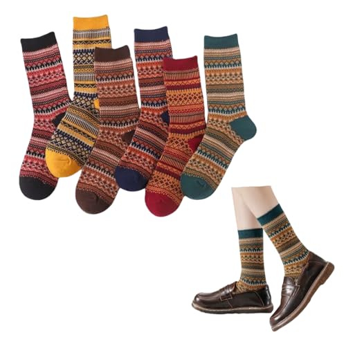 Image of Argyle Socks Retro Diamond Crew Sock British Style Women Cotton Double-Needle Double-Layer High Ankle