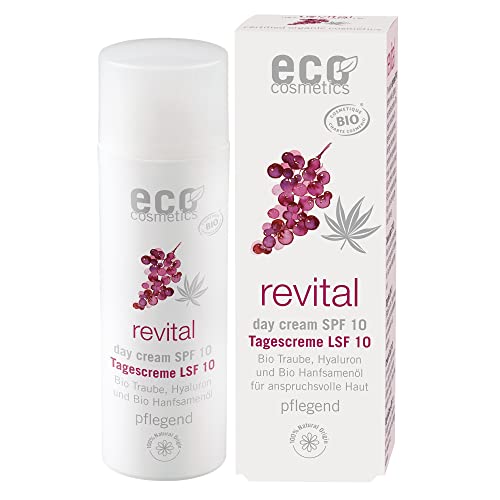 ECO revital Tagescreme LSF 10 50 ml mit Bio Traube, Hyaluron und Bio Hanfsamenöl - Cosmos Organic
