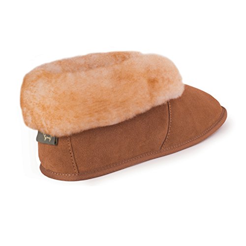 Image of Cloud Nine Men's Soft Sole Sheepskin Booties with Suede Leather | 100% sheepskin lining, soft suede sole, roll-up cuff, breathable warmth, lightweight flexibility, indoor comfort
