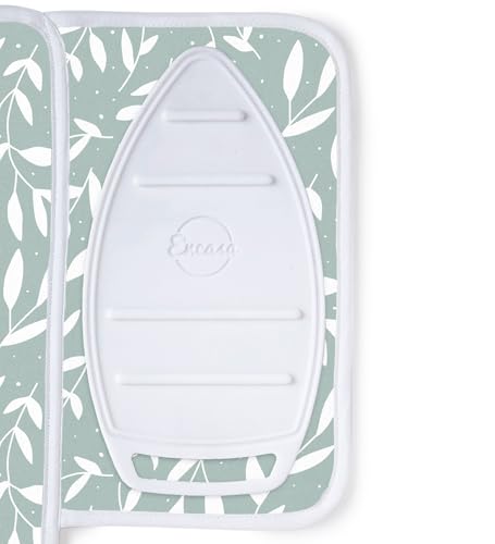 Image of Encasa XO Ironing Mat, 3mm Felt Padding, Silicone Iron Rest Green