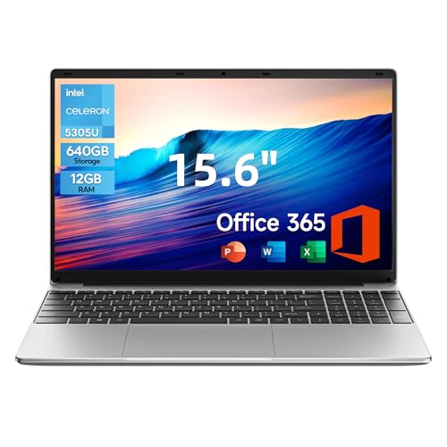 jumper Laptop, 12GB RAM 640GB ROM, Office 365-1 Year 5305U Processor, 15.6 Inch Computer, FHD IPS Screen, 38Wh Battery, 2 Stereo Speakers, USB3.0 * 2, HDMI.