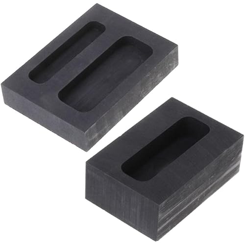 Oshhni 2pcs Black Graphite Furnace Casting Foundry Crucible Melting Tool 2 Slots