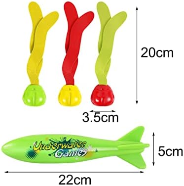 VReder Dive Sticks Pool Toys, Large Dive Rings Sticks Diving Torpedo Sinking Seaweed for Swimming Underwater Pool Training Diving Game Training Swimming Fun Toys Gift for Kids (Green)