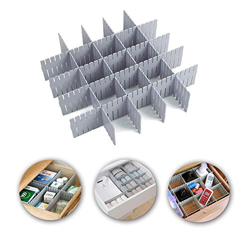 Ygapuzi 8 piezas DIY divisores de cajón organizador de cajón de rejilla de plástico separadores de almacenamiento contenedor ordenado Cover