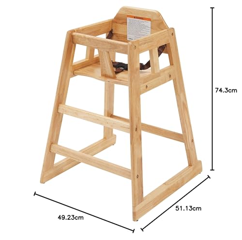 Winco CHH-101 Unassembled Wooden High Chair, Natural