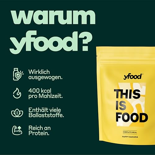 yfood Happy Banana, Pulver Trinkmahlzeit, 12 Mahlzeiten à 400 kcal – Ansicht 3