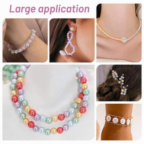 Dotilili Lot de 1474 perles rondes en verre multicolores de 6 mm avec trou pour la fabrication de bijoux, bracelets, colliers, Cadeaux pour Noël – vue 6
