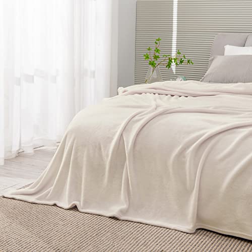 Image of BEDELITE Fleece Blanket King Size Blankets for Bed, Luxury Plush Cozy Fuzzy Blanket 108x90 inches, Super Soft Warm Lightweight Throw Blanket All Seasons Suitable, Beige