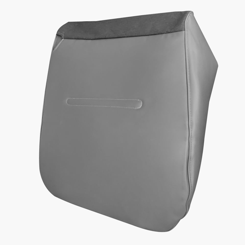 Driver Side Bottom Replacement Leather Seat Cover Gray Compatible with Ford F250 F350 F450 F550 XL 2001 2002 2003 2004 2005 2006 2007