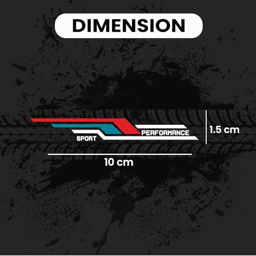 Image of 4Pcs Sports Performance Sticker for Car Wiper Stickers All Cars Rear Wiper Car Sticker Exterior Decal Vinyl L x H 10 x 1.5Cm (Multicolor 2)