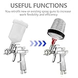 Hovom Car Spray Gun Cup Adapter, 16mm 1.5mm External Thread Master Elite Paint System MPS Spray Gun Cup Adapter, Spray Gun Paint Cup Adapter with 6 PCS HVLP Filters Fine Mesh (Red+External Thread) - Image 4