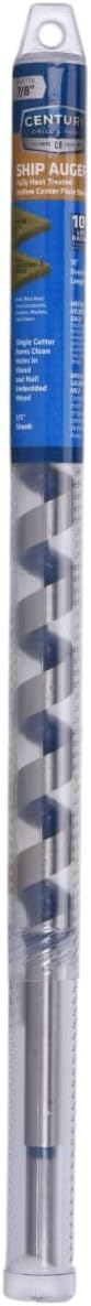 Century Drill & Tool 38756 Ship Auger Nail Cutter Power Bit, 7/8" x 18", 1/2" Shank Size - Heavy-Duty Precision Wood Drilling