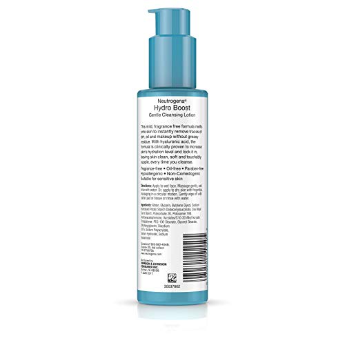 Neutrogena Hydro Boost Gentle Cleansing Lotion 5 Ounce Fragrance-Free (147Ml) #TOP1