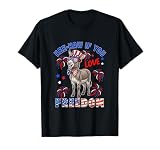 Love Freedom 4th July US Flag Donkey Sound Farmer Patriotic T-Shirt